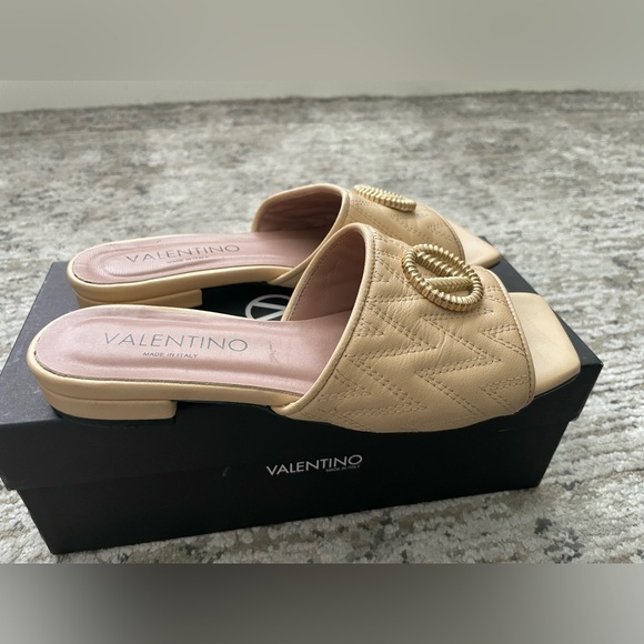 Sold out Mario Valentino Afrodite Quilted Slide Sandals Double Logo - Picture 9 of 9